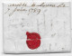 SEINE ET OISE  Lettre Marque  Postale Rouge ST GERMAIN Juin 1789 (seule Date Connue) Rare Indice 19 - 1701-1800: Précurseurs XVIII