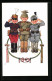 Künstler-AK P. O. Engelhard (P.O.E.): Drei Junge Soldaten In Uniformen  - Engelhard, P.O. (P.O.E.)