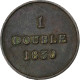 Guernesey, Double, 1830, Bronze, TTB - Guernsey