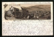 Vorläufer-Lithographie Altenau I. Harz, 1895, Hotel Rammelsberg, Teilansicht  - Altenau