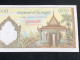 Delcampe - Cambodia Kingdom Banknotes #16B-500 Riels 1956-1 Pcs Aunc Very Rare-number-4914 - Cambodge