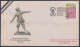 Inde India 1990 Army Cover 4 Grenadiers, Army, Military, Militaria, Soldier, Statue, Pictorial Postmark - Lettres & Documents