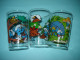 O20 ( 19 ) / Lot De 3 Verres Bandes Dessinées - Les Schtroumpfs - 1989 à 1994 - Objets Publicitaires