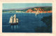 (RECTO / VERSO) NICE - N° 128 - ENTREE DU PORT AVEC VOILIER ET VUE GENERALE - CPA COULEUR - Schiffahrt - Hafen