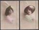 Lot De 2 Cp Femmes Avec Chapeau Affr. N°OC11+OC12 Càd BRUXELLES /1917 Pour MOUSTIER - Cachet Censure Militaire Allemande - OC1/25 Generaal Gouvernement