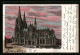 Lithographie Köln, Dom Bei Sonnenuntergang  - Sonstige & Ohne Zuordnung