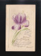 Große Blüte Lila Weiß, Herzlichen Glückwunsch, Gelaufen Österreich Um 1910 - Autres & Non Classés