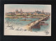 Gruss Aus Mainz, Rhein Dampfschiffe Stadtpanorama Heuss Brücke Homburg 23.6.1899 - Hold To Light