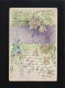 Frühling Gruss Aus Blumen Girlanden Zweige Blüten, Glitzer, Liesing 12.11.1908 - Hold To Light