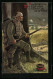 AK Das Vaterunser, Soldat Mit Gewehr Lauert Hinter Einem Baum  - War 1914-18