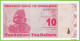 Voyo ZIMBABWE 10 Dollars 2009 P94 B185a AA UNC - Simbabwe