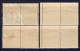 CSSR 1938 - Lot Aus Nr. 392 - 395 Mit Zierfeld, Gefalzt * / MLH - Ongebruikt