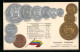 Präge-AK Venezuela, Peso Und Bolivar Münzen, Flagge  - Monnaies (représentations)
