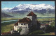 AK Vaduz, Schloss Miit Schweizer Berge  - Liechtenstein