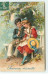 Carte Gaufrée - Souvenir D'Amitié - Jeune Couple Sur Un Banc - Autres & Non Classés