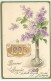 Carte Gaufrée - Nouvel An - Bonne Année - 1905 - Bouquet De Lilas Dans Un Vase - New Year