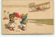 Carte Gaufrée - A Merry Christmas - Enfants Sur Un Plage Regardant Un Avion - Other & Unclassified