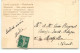 Carte Gaufrée - Bonne Et Heureuse Année - Bébé Sortant D'une Enveloppe Avec Des Violettes - Neujahr