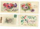 Lot 12 Cpa - Fleur Pensée Tulipe Myosotis Houx Gui - Illustration  - Bonne Fête / Année - - Bloemen