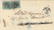 1852 Lettera Diretta A Castelnuovo Con Due Bolli Da 1 Baj Verde Scuro (Sassone 2A) Valore Catalogo 2.500 Euro - Kerkelijke Staten