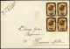 488 In Blok Van 4 Op Postkaart Naar Hamme-Mille - Cartas & Documentos