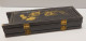Delcampe - - JOLI ANCIEN PARAVENT MINATURE De TABLE Laqué Noir SCENES ASIE NACRE & Dorées    E - Art Asiatique