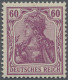 Deutsches Reich - Germania: 1911, 60 Pf Germania Dunkellila Im Friedensdruck, Fa - Nuevos