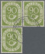 Bundesrepublik Deutschland: 1951, Posthorn 6 Pfg Als Zentrisch Gestempelter Vier - Used Stamps