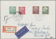 Bundesrepublik Deutschland: 1960, Heuss Lumogen, Kompletter Satz Auf Zwei R-Brie - Briefe U. Dokumente
