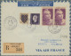 France: 1950/1959, FIRST AND SPECIAL FLIGHTS, Lot Of 63 Airmail Covers/cards Bea - Collections