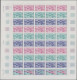 France: 1973, 0.50fr. Post Museum, Three Imperforate Colour Proof Sheets Of 50 S - Collections