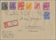 Berlin: 1949, Partie Von 14 Briefen/Karten Mit Frankaturen Rotaufdruck, Dabei Au - Lettres & Documents