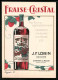 Carte De Représentant Charnay-les.Macon, Fraise-Cristal, J. F. Lorin, Parfum Agreablement, Vermouth, Vin Blanc, Champ  - Non Classés