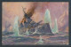 Artist's Pc Willy Stoewer: Englisches Kriegsschiff Im Salvenfeuer Deutscher Kreuzer, Seegefecht In Der Nordsee 1915  - Guerre