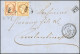 Obl. 13 + 16 - SAMSOUN. 10c. + 40c. Empire, PC 4013 S/lettre Frappée Du CàD Perlé De SAMSOUN - TURQUIE D'ASIE Du 25 Juil - 1849-1876: Période Classique