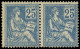 ** VARIETES - 118b  Mouchon, 25c. Bleu, T II, PAIRE, Impression RECTO-VERSO, TB - Unused Stamps