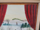 Delcampe - Tableau Peinture Naïve Paysage D'Hiver & Chat Art Naïf Signé Charlotte Julian 85 - Acrylic Resins
