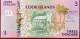 Cook Islands 3 Dollars, P-7 (1992) - UNC - AAA Serial Number - Cook Islands