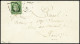 Lettre N°2 15c Vert, Bien Margé, Oblitéré Grille Sur Enveloppe Locale Avec Càd Paris 10 Mai 1851 Au Dos, TB. Signée Calv - 1849-1850 Ceres