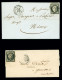 Lettre N°3a 20c Noir Sur Blanc : Deux Lettres Avec T15 Compiègne 15 Fevr 50, Oise, Ou T15 Montpellier 18 Mars 49, Héraul - 1849-1850 Ceres