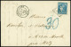 Lettre N°45 OBL GC 35 + T17 "Aire-s-La Lys (61)" (1 Mai 71) Sur Lettre Pour Ars Sur Moselle Avec Taxe Allemande 30 En Bl - War 1870