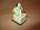 Ancien Encrier En Porcelaine De Vieux Paris Homme à Table XIX ème - Calamai