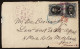 Lot # 019 UNITED STATES: Used To France; 1857 F Grill 15¢ Black, Two Singles - Unused Stamps