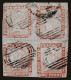 Lot # 270 MAURITIUS: 1859 1d Orange Red BLOCK OF FOUR - Mauritius (...-1967)