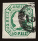 Lot # 334 PORTUGAL: 1853 50r Deep Yellow Green - Used Stamps