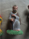 Vintage - 4 Figurines De Crèche De Noël En Terre Cuite - María Y José