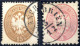 O 1863/4, 15 Soldi Braun Gez. 14 Und 5 Soldi Rosa Gez. 9½ (dünne Stellen), Beide Mit Einem Teilabschlag Von Alexandrien  - Oriente Austriaco