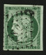 15c Vert (n°2) TB Margé Obl. Losange DS2. 1 Point Clair. Cote 1100€. . Signé CALVES. TB. - 1849-1850 Ceres