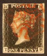 1840 1d Black 'TC' Plate 8 With 4 Margins & Red MC Cancellation. SG 2, Cat £525. - Non Classificati