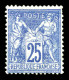 * N°68, 25c Outremer Type I, Dents Irregulières, Grande Fraîcheur. SUP. R.R. (signé Brun/certificat)  Qualité: *  Cote:  - 1876-1878 Sage (Type I)